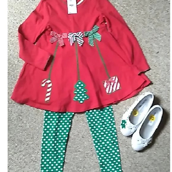 Girls Christmas Top Bottom - Sz 5 - Picture 5 of 9